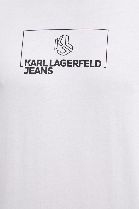 Bavlnené tričko Karl Lagerfeld Jeans A4M17020 biela