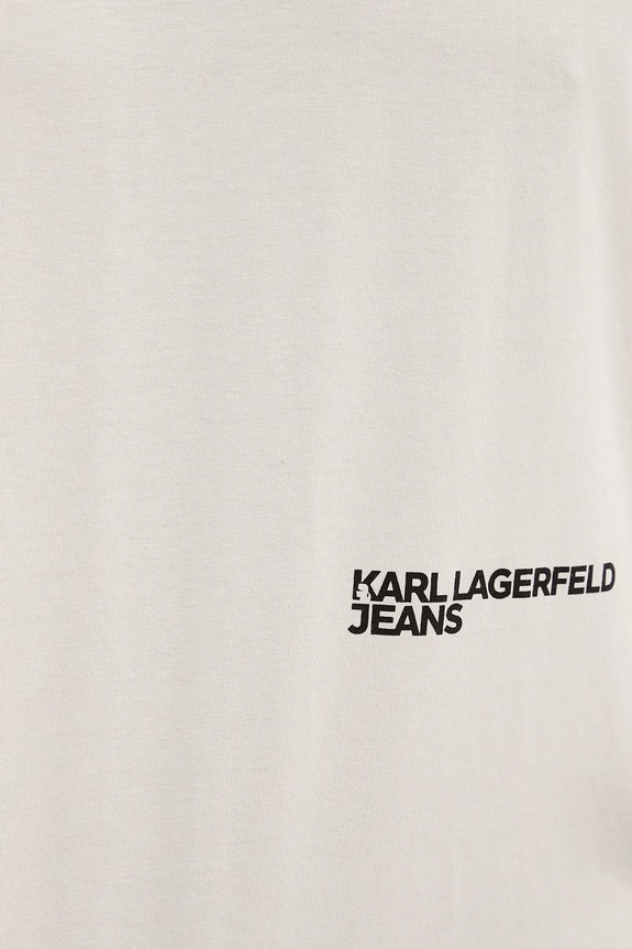 Bavlněné tričko Karl Lagerfeld Jeans A4M17024 béžová