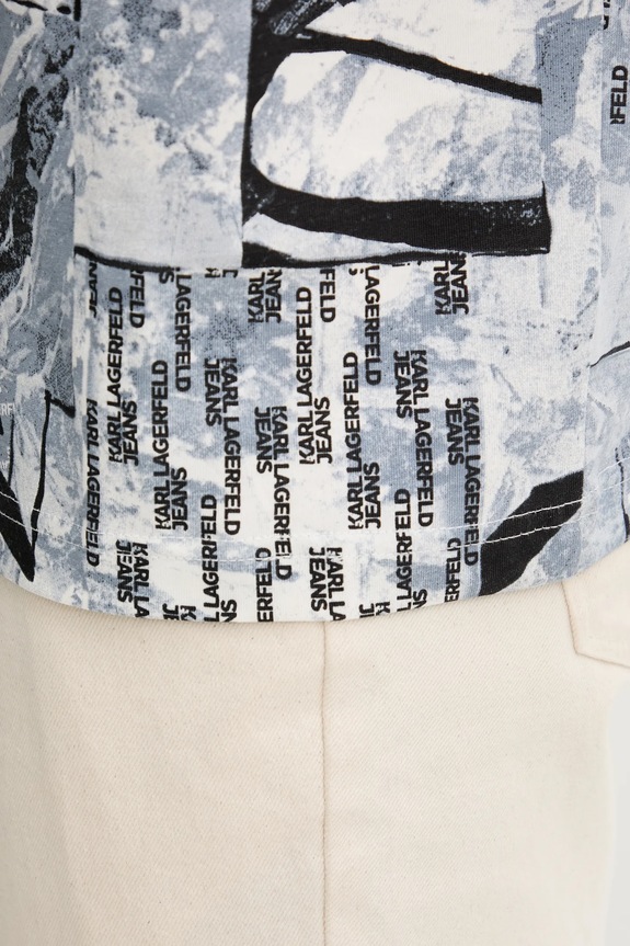 Karl Lagerfeld Jeans pamut póló A4M17031 szürke