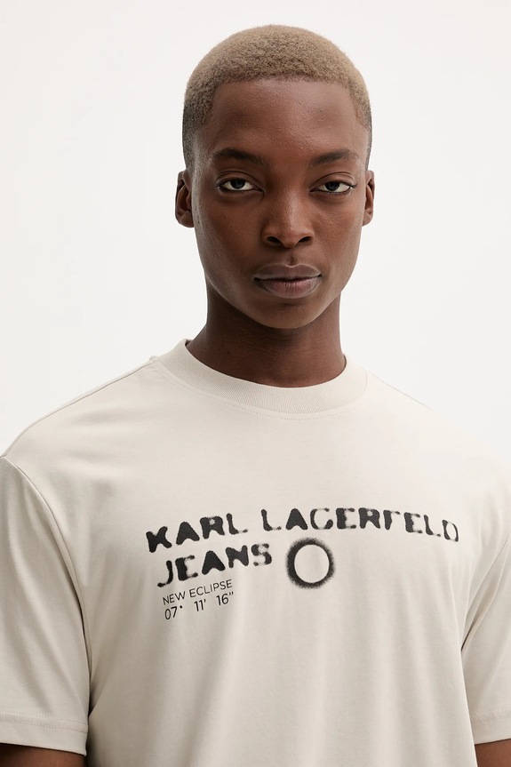 Μπλουζάκι Karl Lagerfeld Jeans μπεζ A4M17022