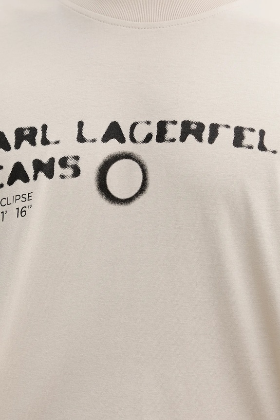 Μπλουζάκι Karl Lagerfeld Jeans A4M17022 μπεζ