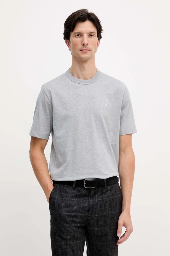 BOSS tricou din bumbac H-Taut 15 melanj gri 50546404