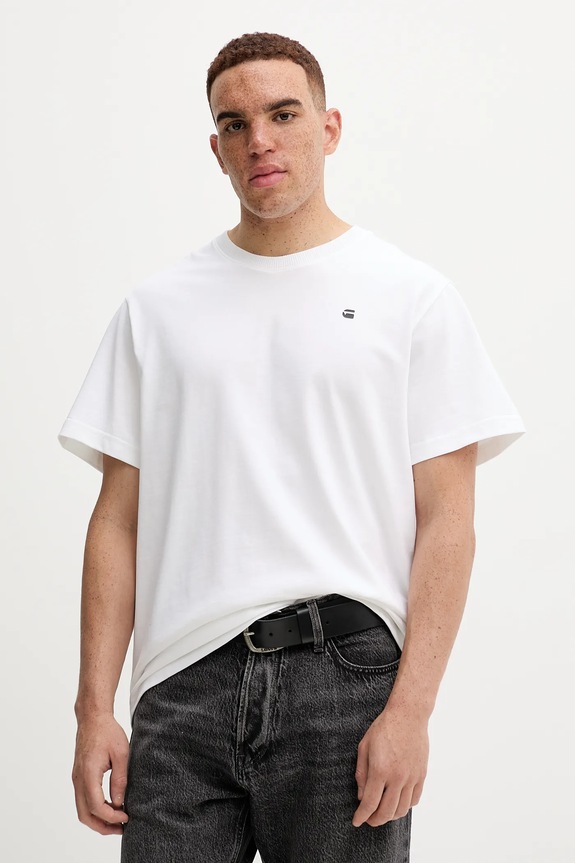 G-Star t-shirt bawełniany Back photo print nadruk biały D26839.C784