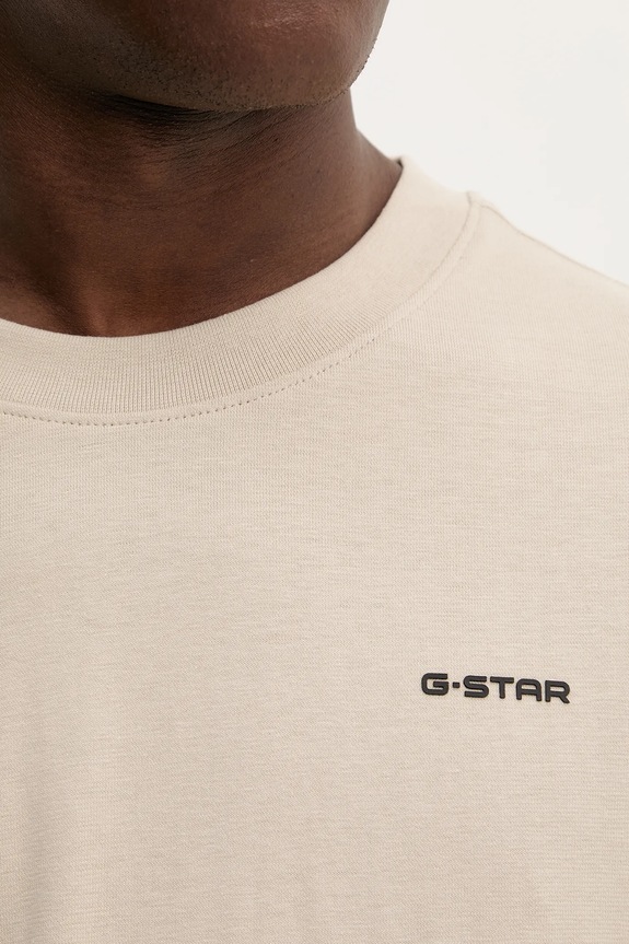 Βαμβακερό μπλουζάκι G-Star Patches loose D26817.D593 μπεζ