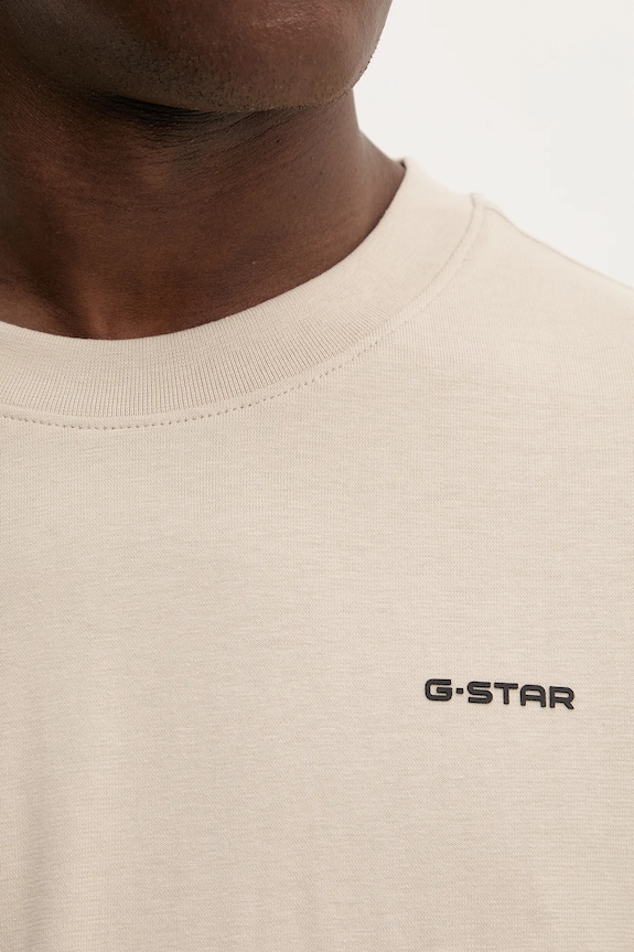 Βαμβακερό μπλουζάκι G-Star Patches loose D26817.D593 μπεζ