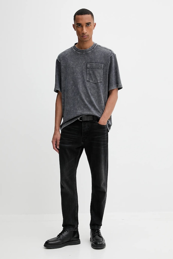 Bavlnené tričko G-Star Washed pocket D26825.C756 sivá AW25