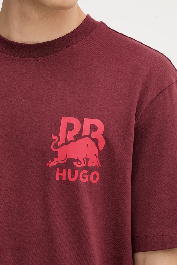 HUGO t-shirt bawełniany Dartox_RB 50549307 bordowy