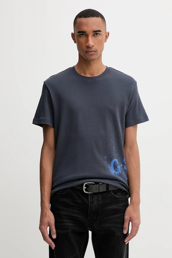 G-Star tricou din bumbac Sprayed cu modele albastru D26819.D976