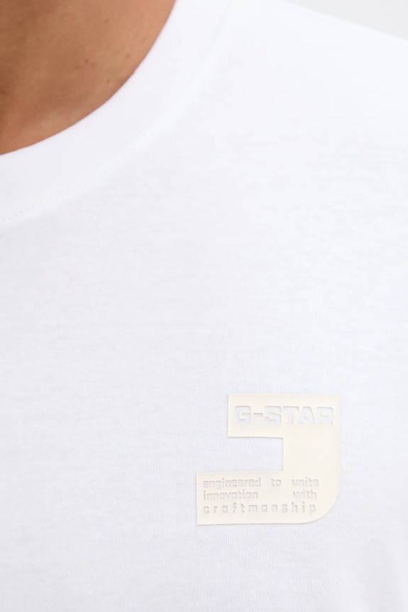 Bavlnené tričko G-Star Chest logo D26821.D976 biela