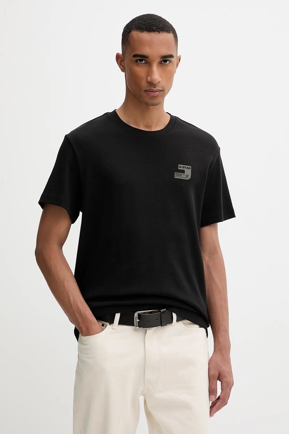 Bavlnené tričko G-Star Chest logo relaxed čierna D26821.D976