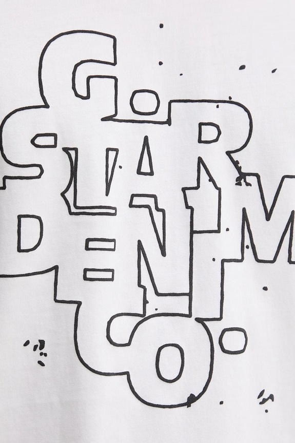 Bavlnené tričko G-Star HD print D26824.D975 biela