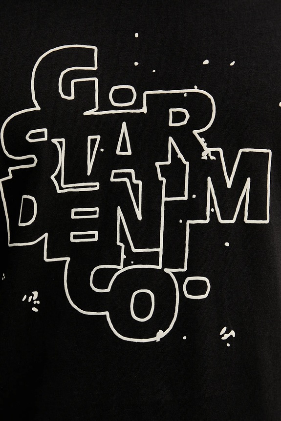 G-Star tricou din bumbac HD print D26824.D975 negru