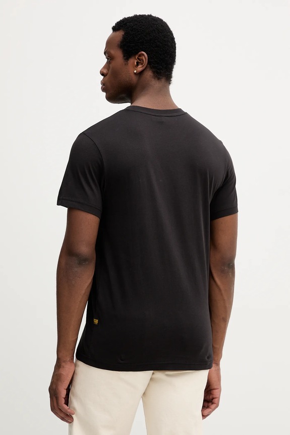 Ruházat G-Star pamut póló D26832.D975 fekete