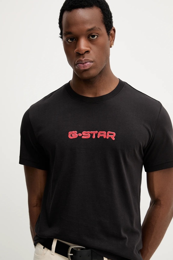 G-Star pamut póló fekete D26832.D975