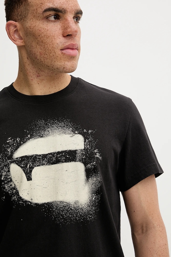 G-Star tricou din bumbac Spray G logo negru D26833.D101