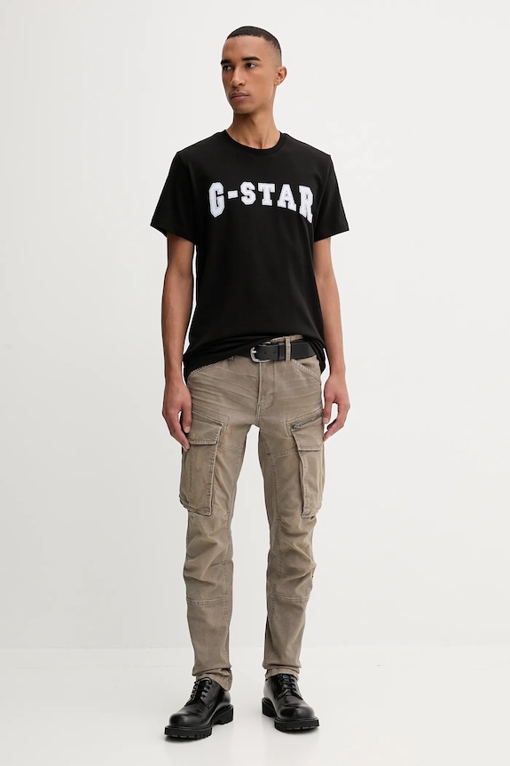 Bavlnené tričko G-Star Felt logo D26840.C336 čierna AW25