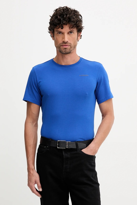 Tričko G-Star Slim base jednofarebný modrá D19070.C723.888