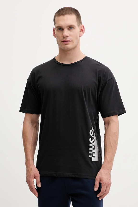Bavlnené tričko HUGO T-shirt SILVER relaxed čierna 50549871