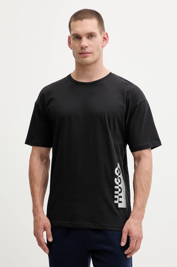 Bavlnené tričko HUGO T-shirt SILVER relaxed čierna 50549871