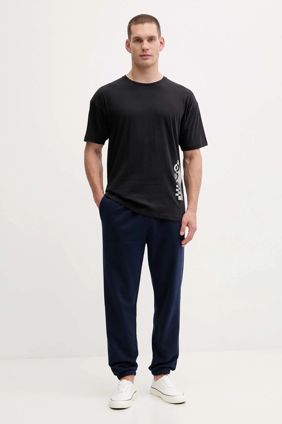 Bavlnené tričko HUGO T-shirt SILVER 50549871 čierna AW25