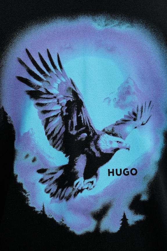 Bavlnené tričko s dlhým rukávom Hugo Blue Nagtox 50549135 čierna