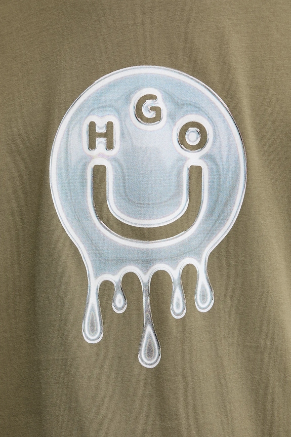 Bavlnené tričko Hugo Blue Nedirix 50549162 zelená