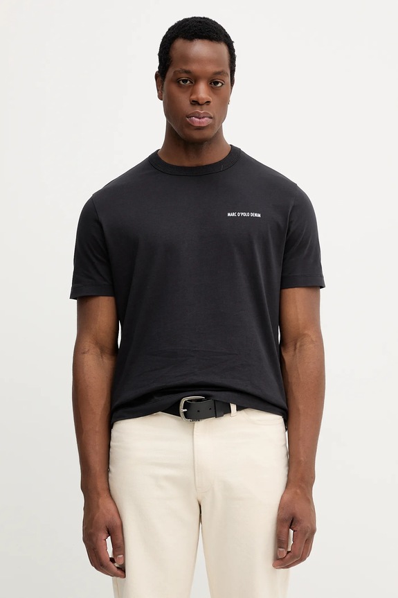 Ρούχα Βαμβακερό μπλουζάκι Marc O'Polo 5000007146 μαύρο