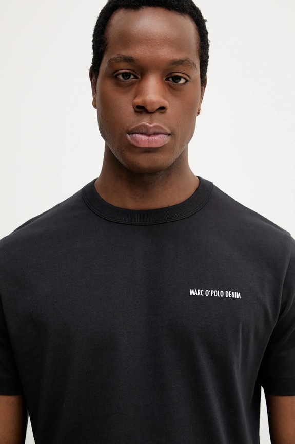 Βαμβακερό μπλουζάκι Marc O'Polo μαύρο 5000007146