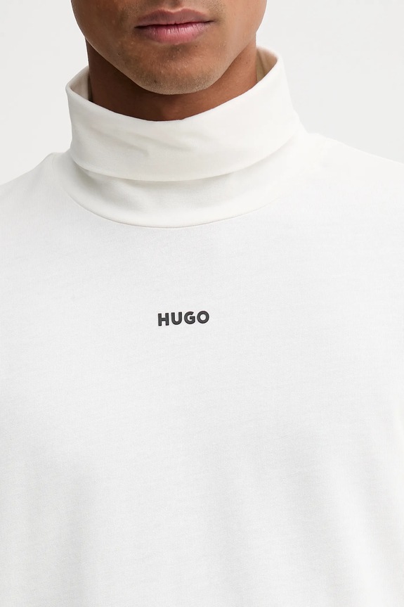 HUGO longsleeve din bumbac Daporollo 50547372 alb