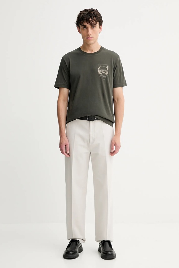 Βαμβακερό μπλουζάκι Marc O'Polo 528201251186 πράσινο AW25