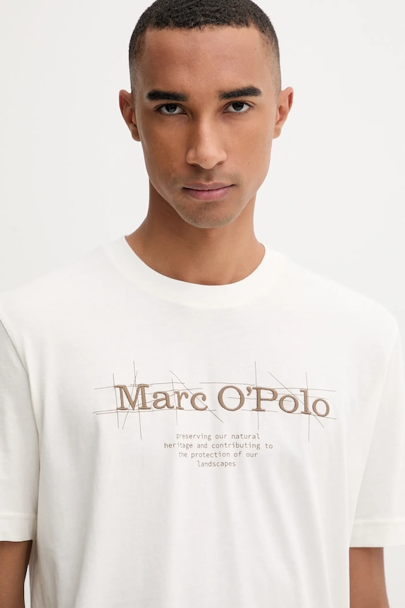 Bavlnené tričko Marc O'Polo béžová 528230551196