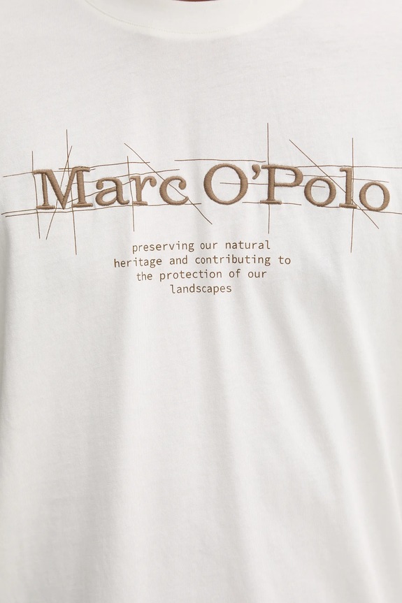 Bavlnené tričko Marc O'Polo 528230551196 béžová