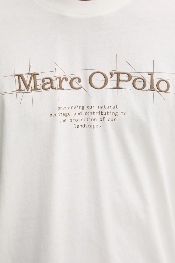 Bavlnené tričko Marc O'Polo 528230551196 béžová