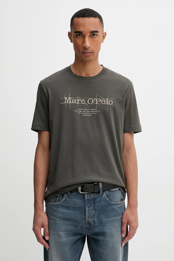 Marc O'Polo tricou din bumbac imprimeu verde 528230551196