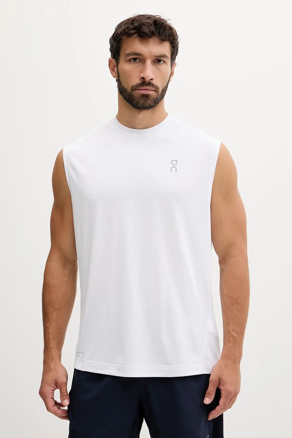 On t-shirt treningowy regular biały 1MF11800069