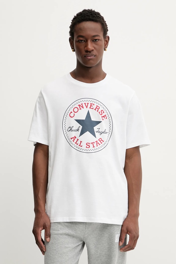 Converse tričko pánske bavlnené relaxed biela CVM5T459