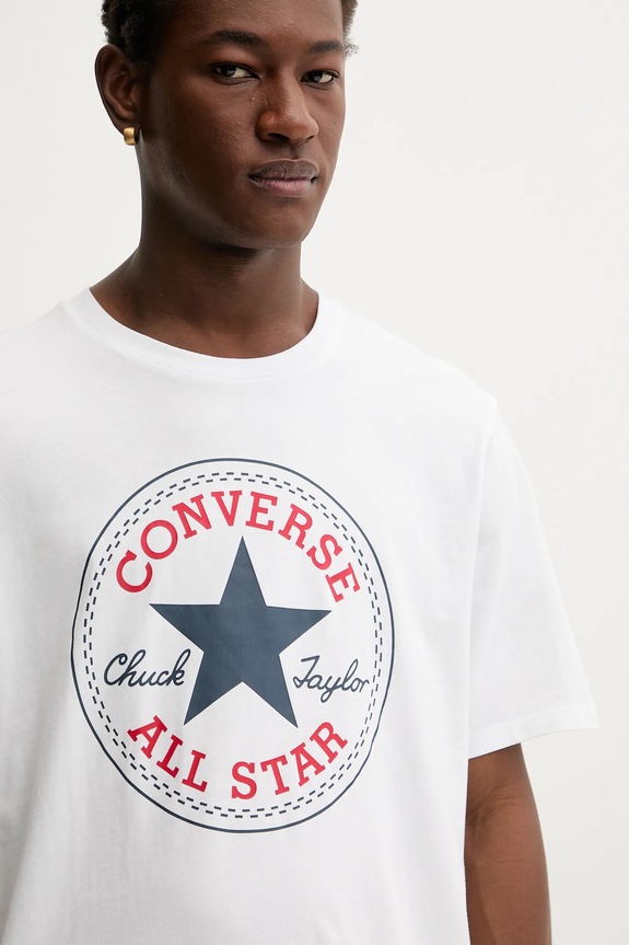 Oblečenie Converse tričko pánske bavlnené CVM5T459 biela