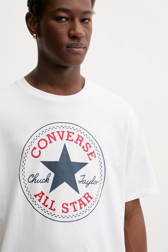 Oblečenie Converse tričko pánske bavlnené CVM5T459 biela