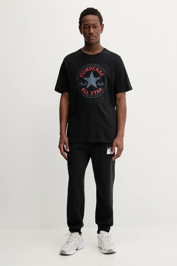 Converse tricou bărbătesc din bumbac CVM5T459 negru SS26