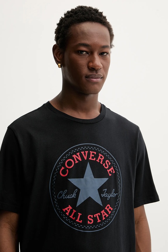 Converse tricou bărbătesc din bumbac negru CVM5T459