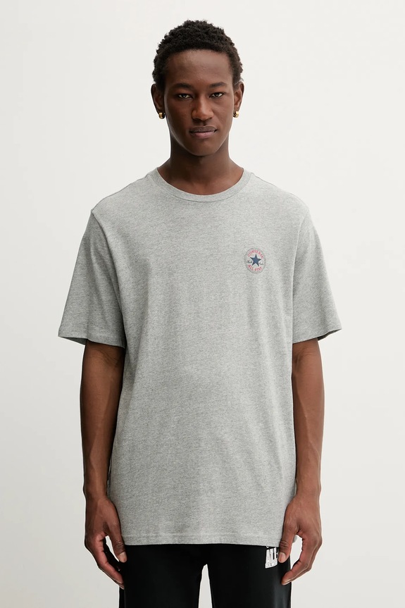 Converse t-shirt bawełniany nadruk szary CVM5T565