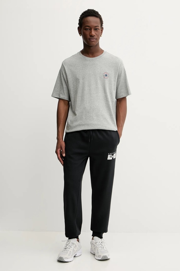 Converse t-shirt bawełniany CVM5T565 szary AW25