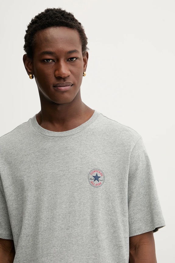 Converse t-shirt bawełniany szary CVM5T565