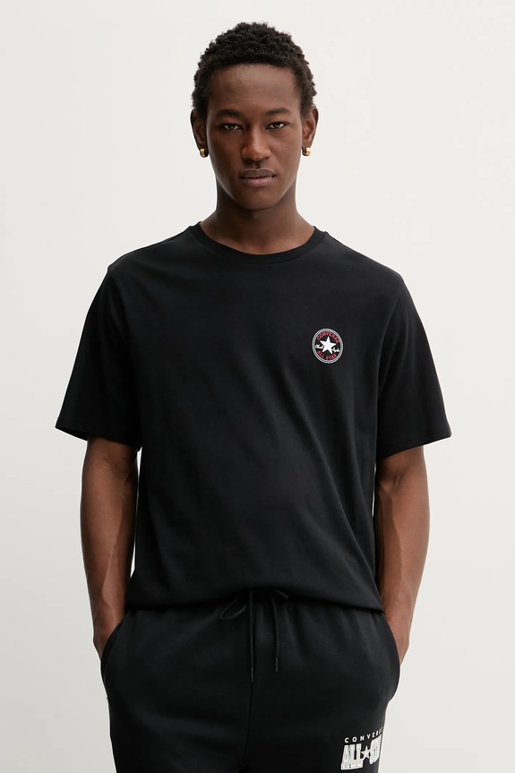 Converse t-shirt bawełniany nadruk czarny CVM5T565