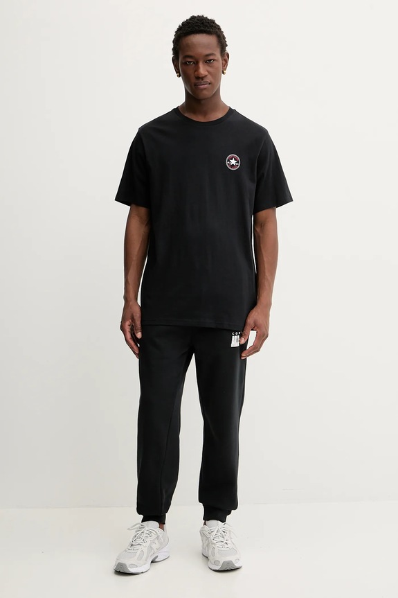 Converse t-shirt bawełniany CVM5T565 czarny AW25