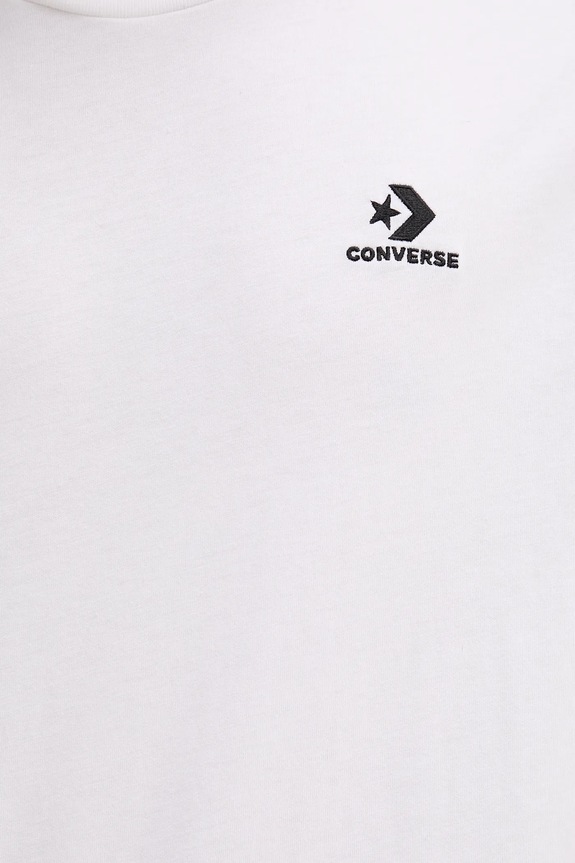 Βαμβακερό μπλουζάκι Converse CVM5T876 λευκό