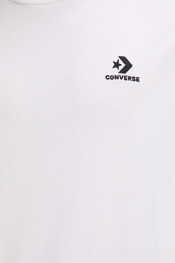 Βαμβακερό μπλουζάκι Converse CVM5T876 λευκό