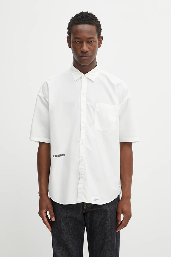 NEIGHBORHOOD camicia in cotone over shirt ss rilassato bianco 251BENH.SHM02