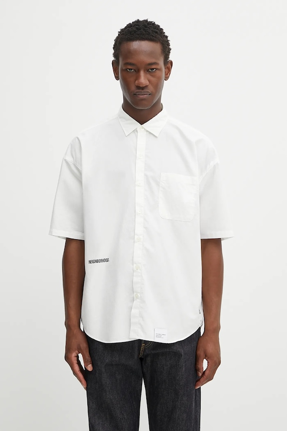 NEIGHBORHOOD camicia in cotone over shirt ss rilassato bianco 251BENH.SHM02