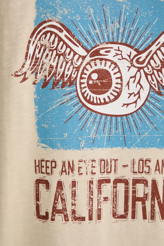 Βαμβακερό μπλουζάκι Von Dutch VD.1.H.TR.LOS μπεζ